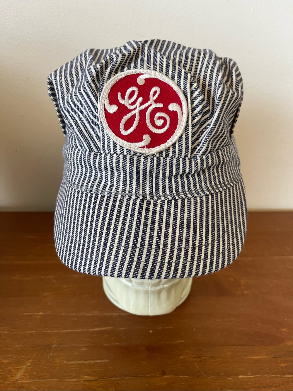 Vintage GE Conductor Hat Railroad Stripe Engineer Cap Union Made USA 7 1/4
